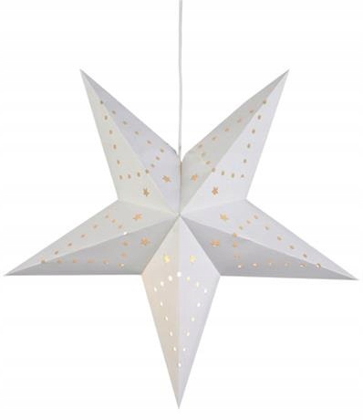 

Ozdoba świąteczna gwiazda wisząca biała 45cm