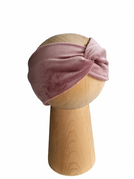 

Opaska Przeplatana Welur Brudny Róż 36-39cm