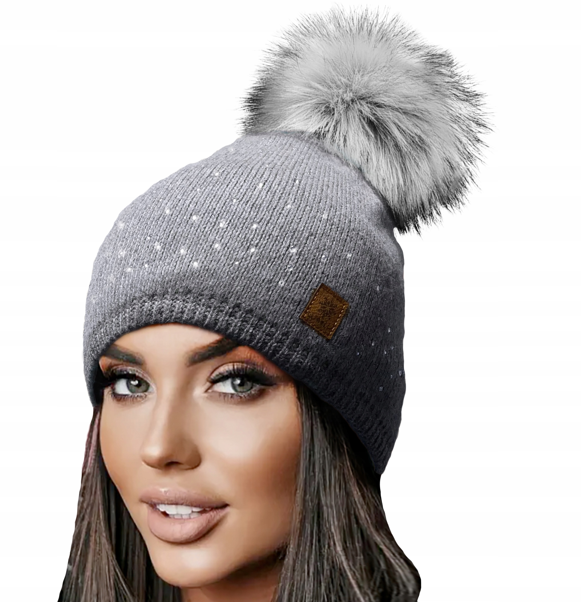 

Zimowa Czapka Ciepła pompon i polar Woolk Verona