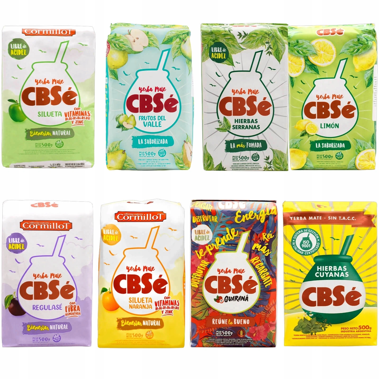 Sada Yerba Mate CBSe Různé příchutě 8x500g