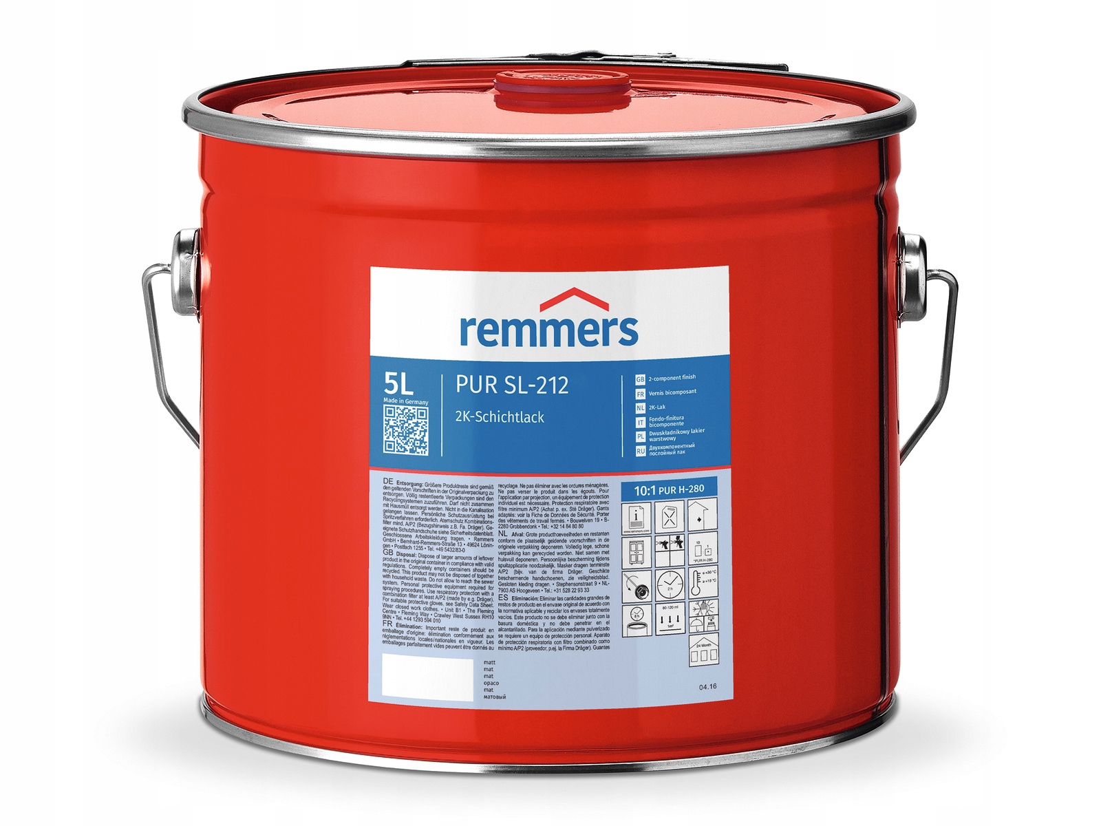 Remmers SL-212/30 Lakier poliuretanowy bezbarwny do schodów mebli 5L półmat