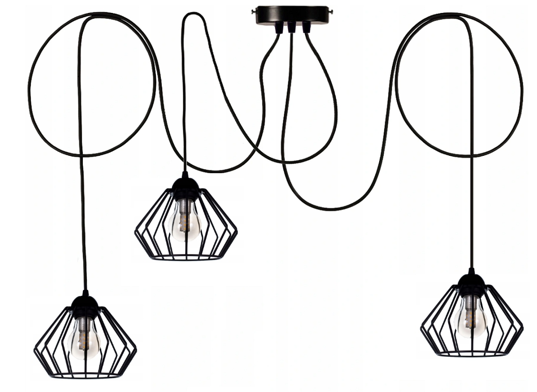 

Lampa Wisząca Sufitowa Pająk Diament Loft Edison