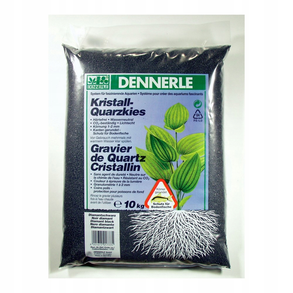 Dennerle Żwir kwarcowy kryształ 1-2 mm czarny 10kg