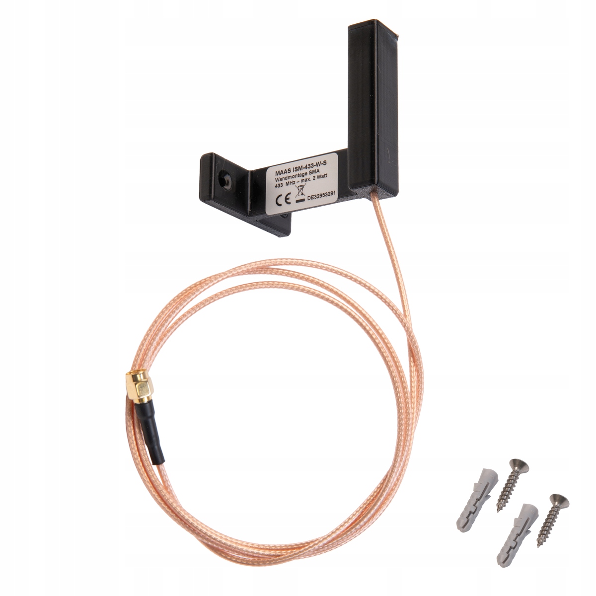MAAS ISM-433-W antena ścienna 433MHz 2.15dBi ISM długość 7cm, kabel 1m SMA