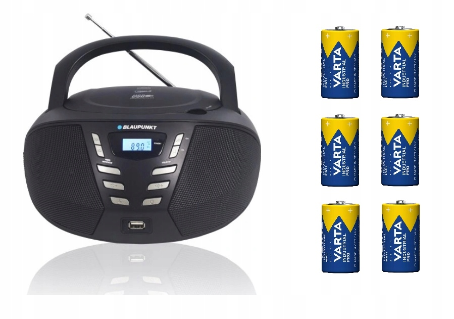 Blaupunkt BB7BK Boombox přenosné rádio Aux Usb CD rádio Fm +++ baterie x6