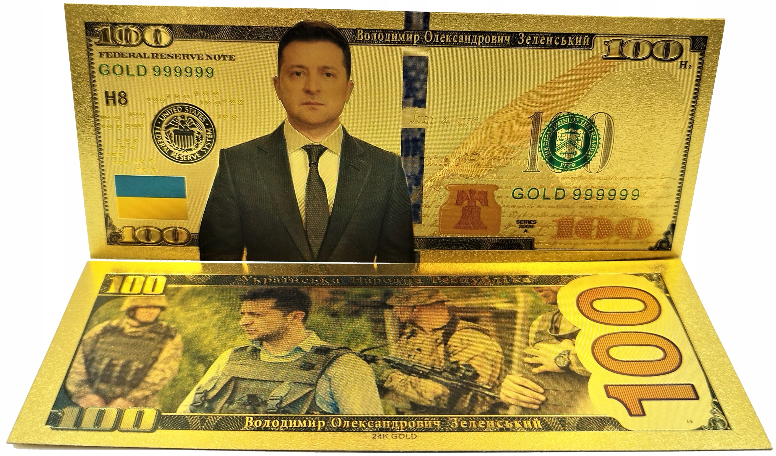 

Unikatowy Banknot Pozłacany Wołodymir Zełenski