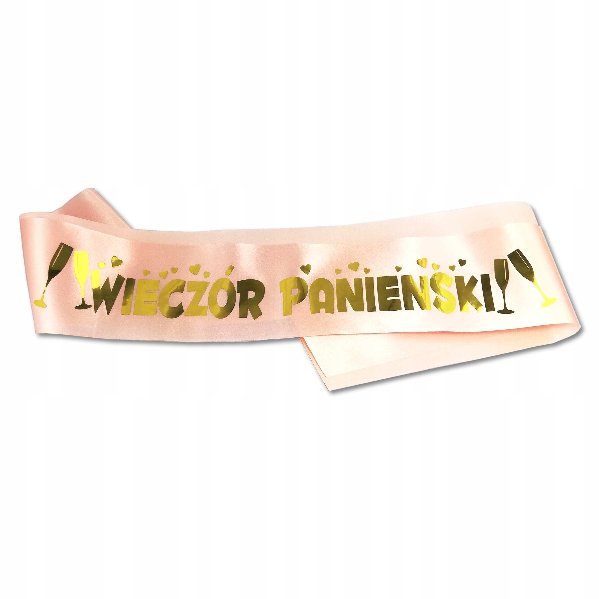 RÓŻOWA SZARFA GOLD ZŁOTY napis WIECZÓR PANIEŃSKI c EAN (GTIN) 5903293146682
