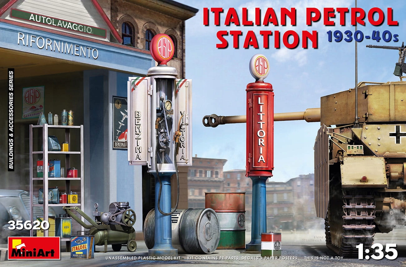 Italská čerpací stanice 1930-40 1:35 MiniArt 35620