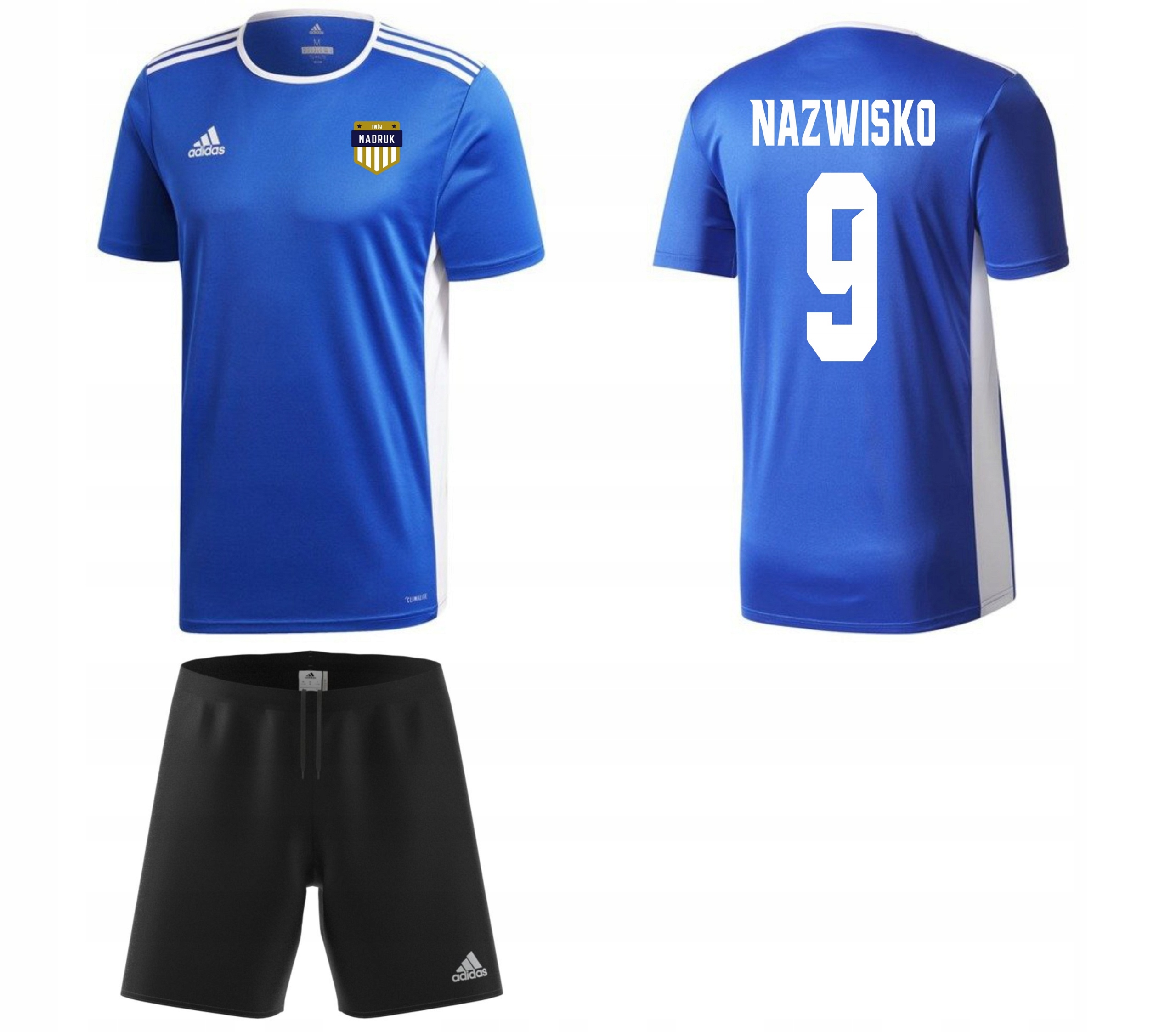 Adidas strój piłkarski z NADRUKIEM 140 junior herb - cf0137 - 11018801673 -  Allegro.pl