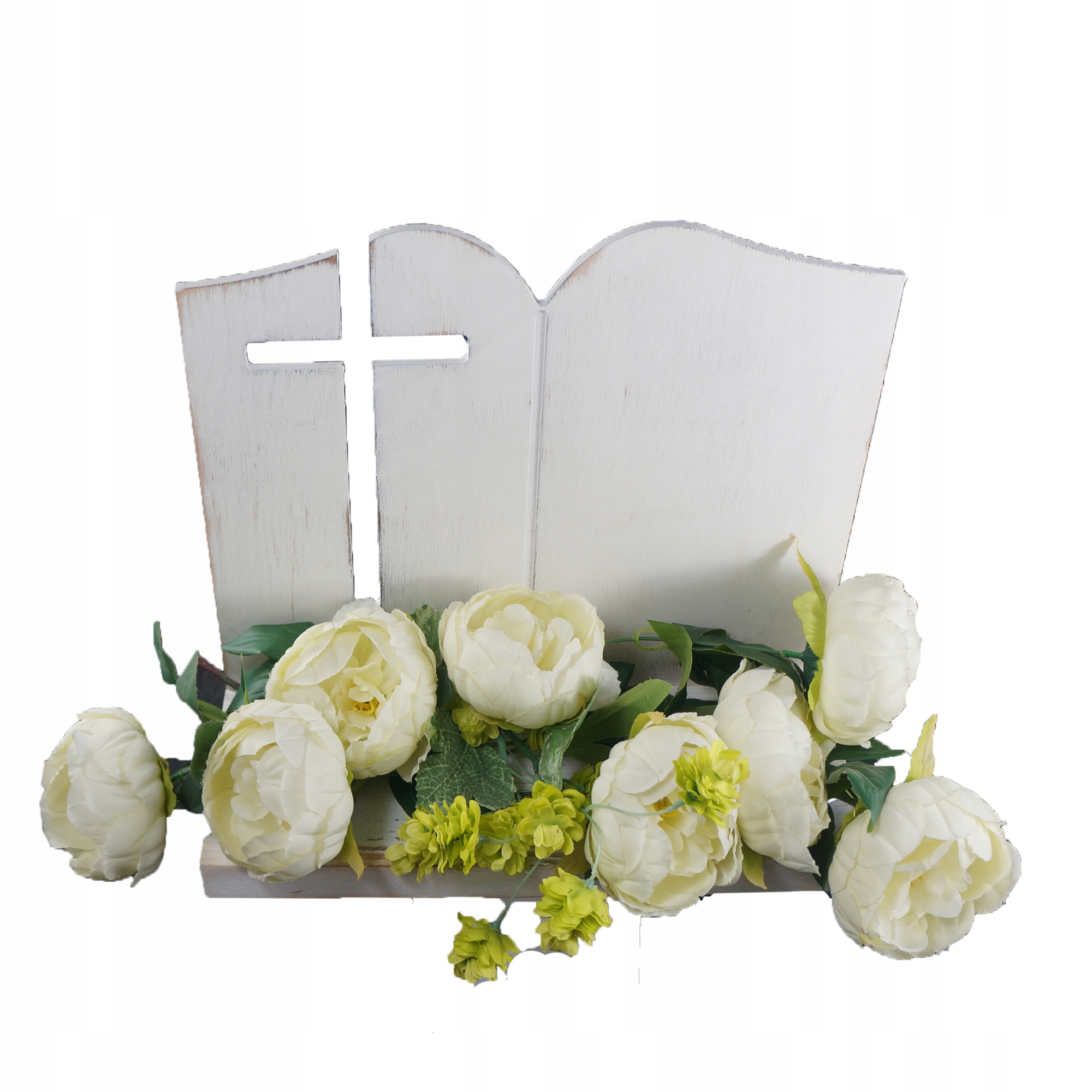 Drewniana statuetka książka nagrobna + krzyż 36 cm Marka Trend-Deco