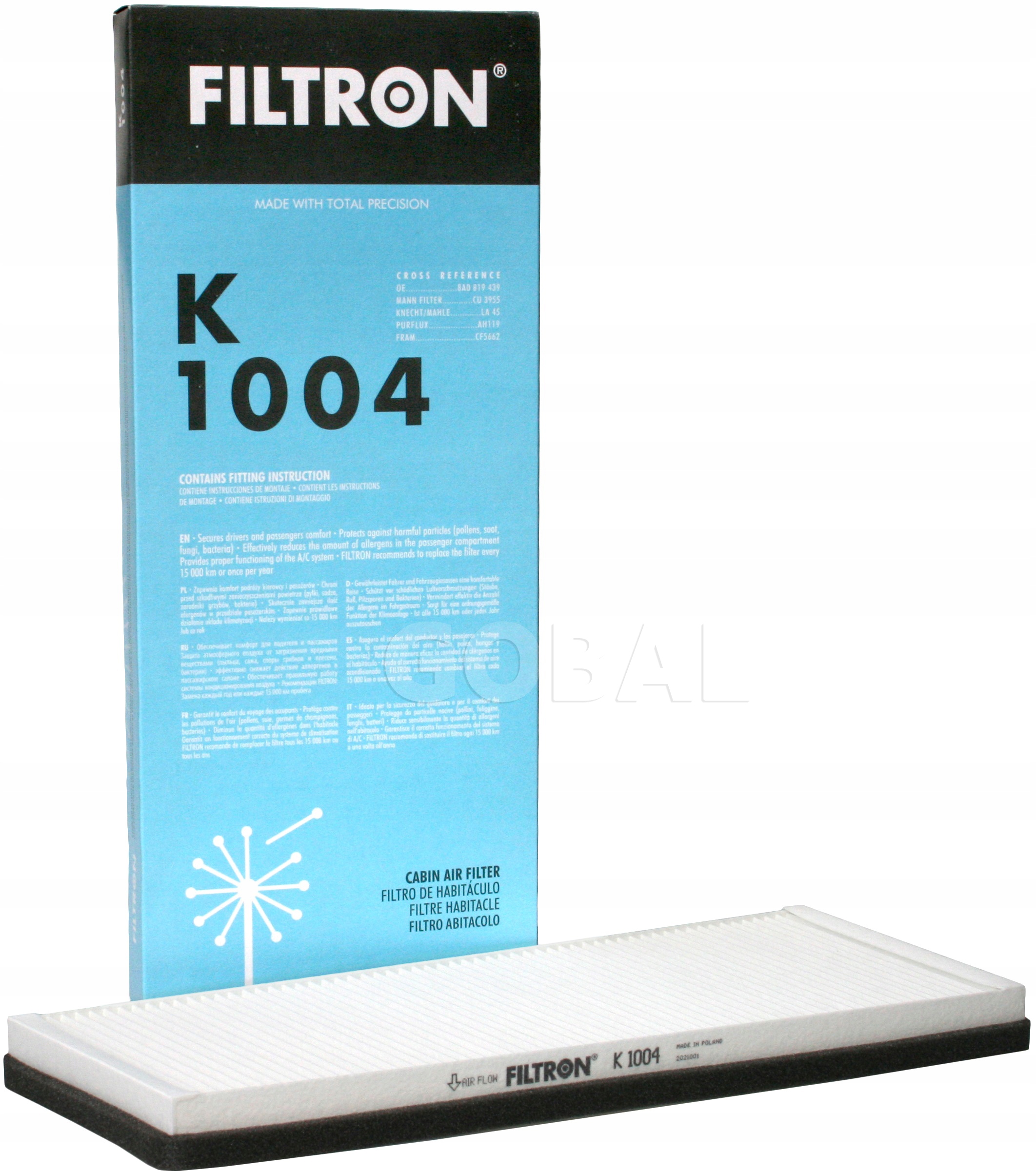 

Filtr kabinowy Filtron K1004 Audi A4 Passat B5