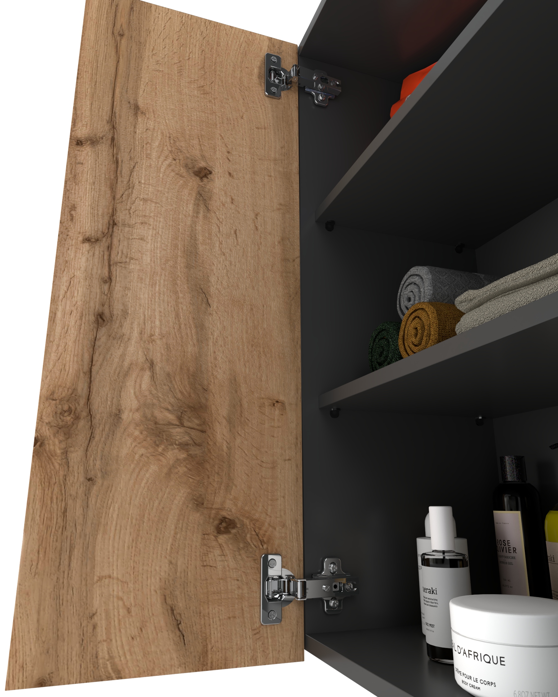 SZAFKA ŁAZIENKOWA WISZĄCA 60 CM SZARA DĄB WOTAN SŁUPEK MEBLE DO ŁAZIENKI Kod producenta SZAFKAŁAZIENKOWAWISZĄCA