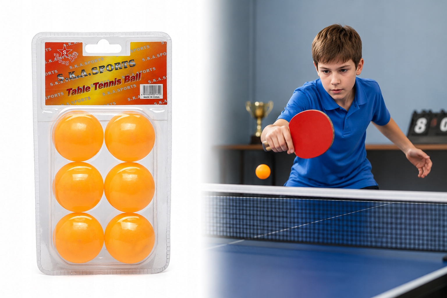 Pomarańczowe Piłeczki Do Ping Ponga Tenisa 6 Sztuk