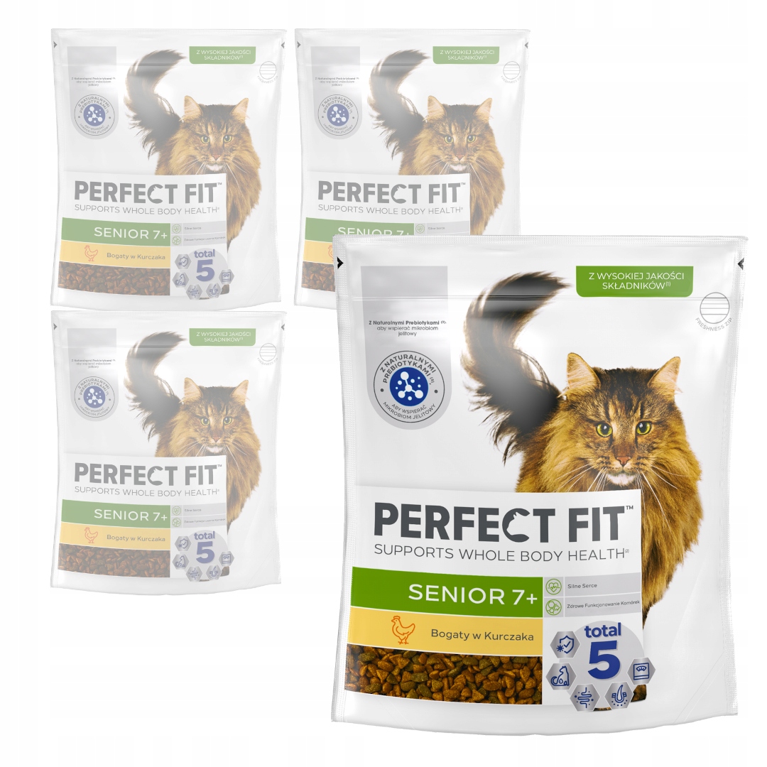Perfect Fit Senior 7+ Suché Krmivo pro starší kočky s kuřecím masem 4x750 g