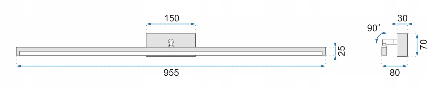LAMPA KINKIET ŁAZIENKOWY LED NAD LUSTRO 20W 100 CM Rodzaj gwintu zintegrowane źródło LED