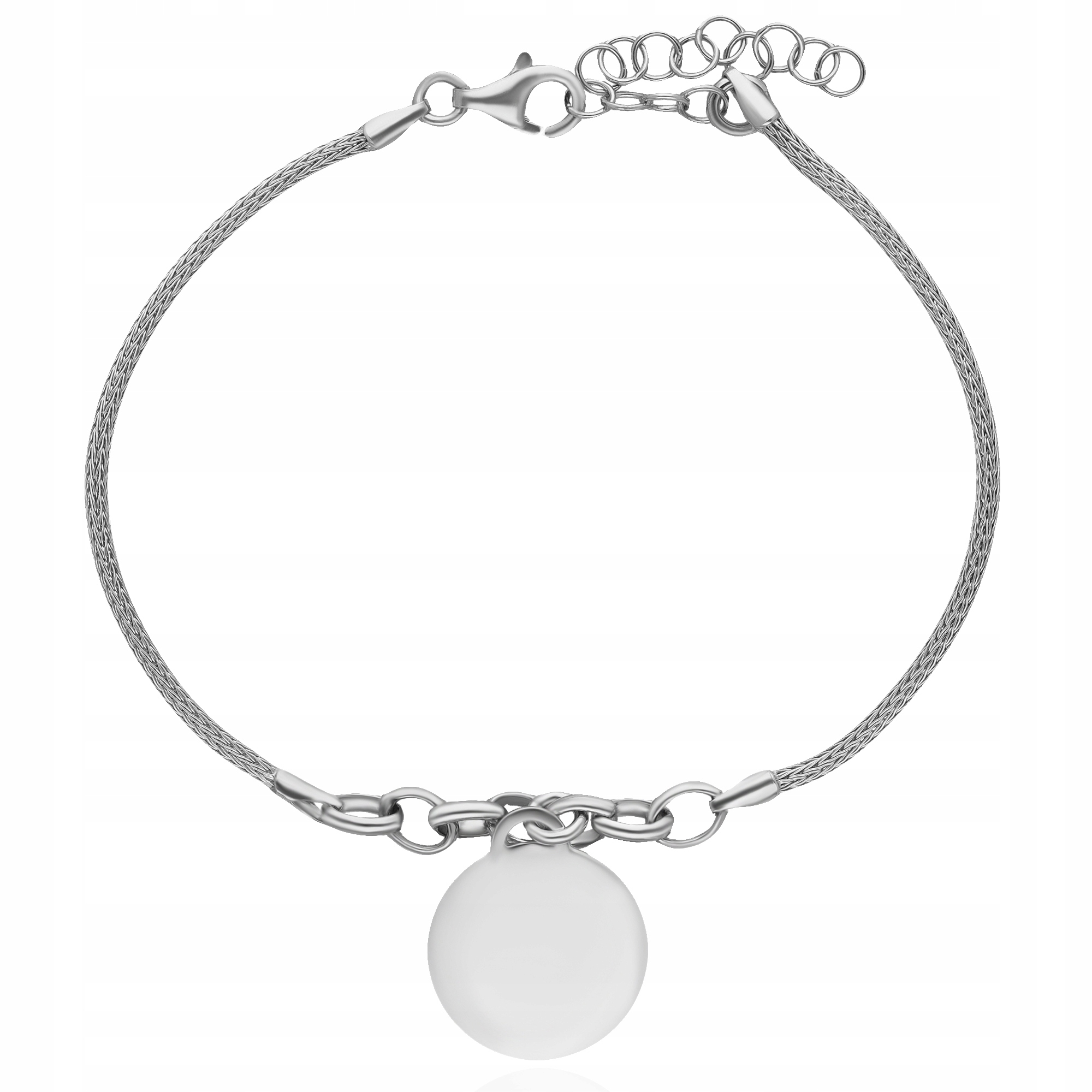 Stříbrný Náramek S Rhodiem, Kolečko