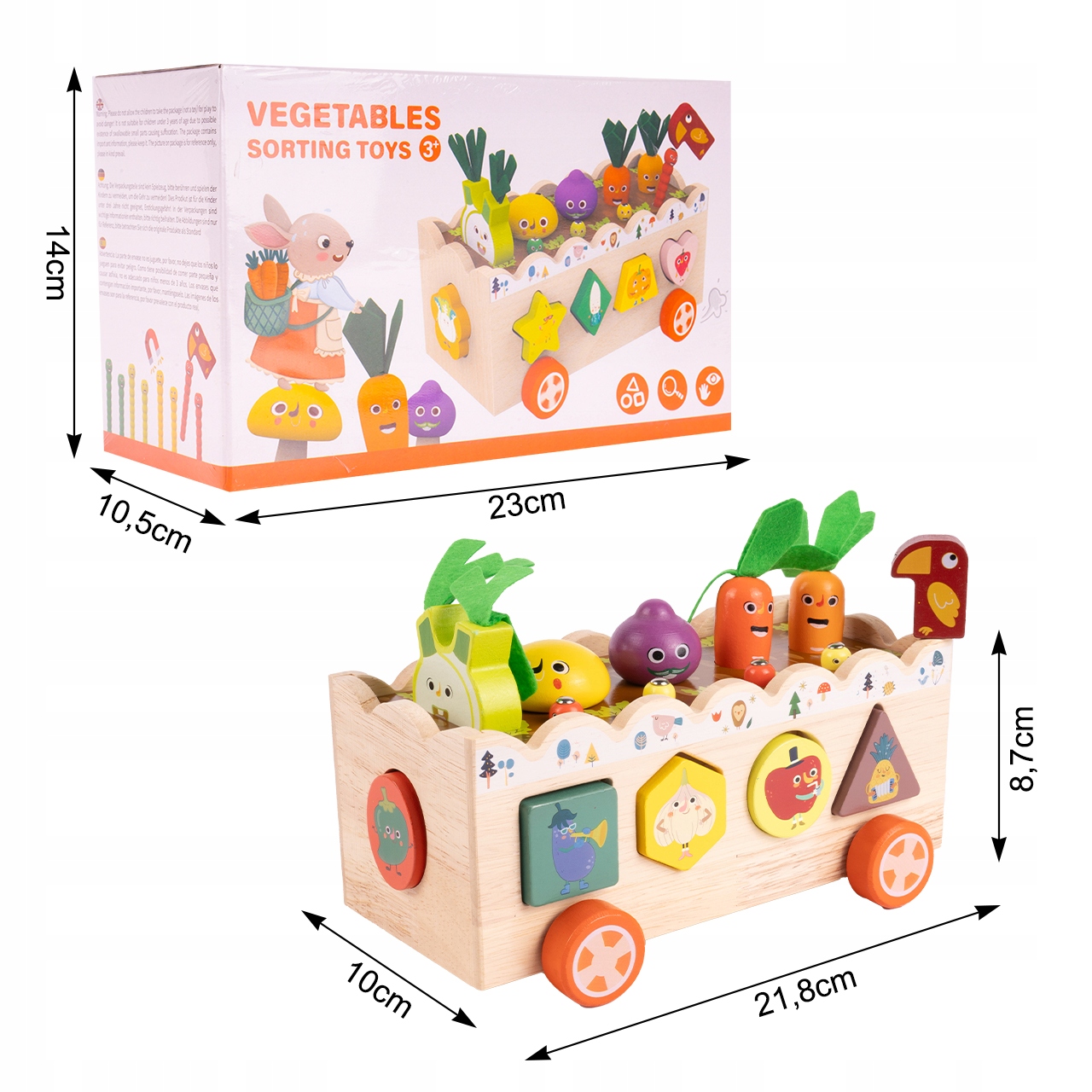 HRA DŘEVĚNÝ TŘÍDIČ ZELENIN MONTESSORI chyťte červa PUZZLE BLOCKS EAN (GTIN) 5901924234890