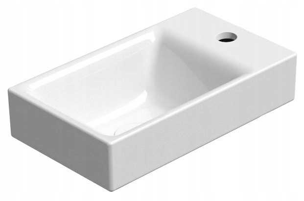 Nubes keramické umývadlo 40x23cm, pravé/ľavé, biela ExtraGlaze (9636111) /po