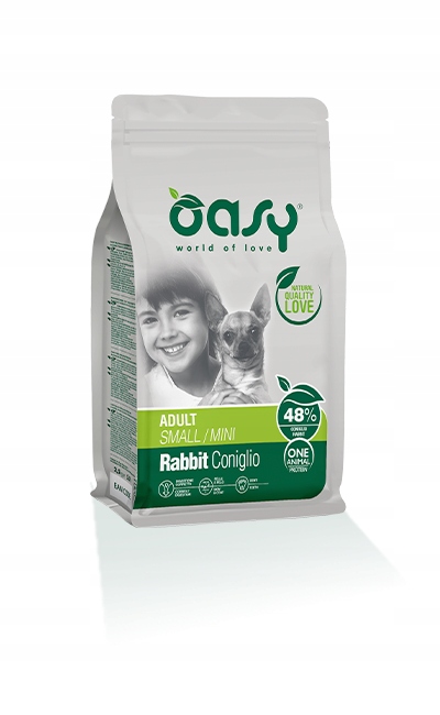Oasy suché krmivo pro psy One Protein Mini Adult králík 2,5 kg