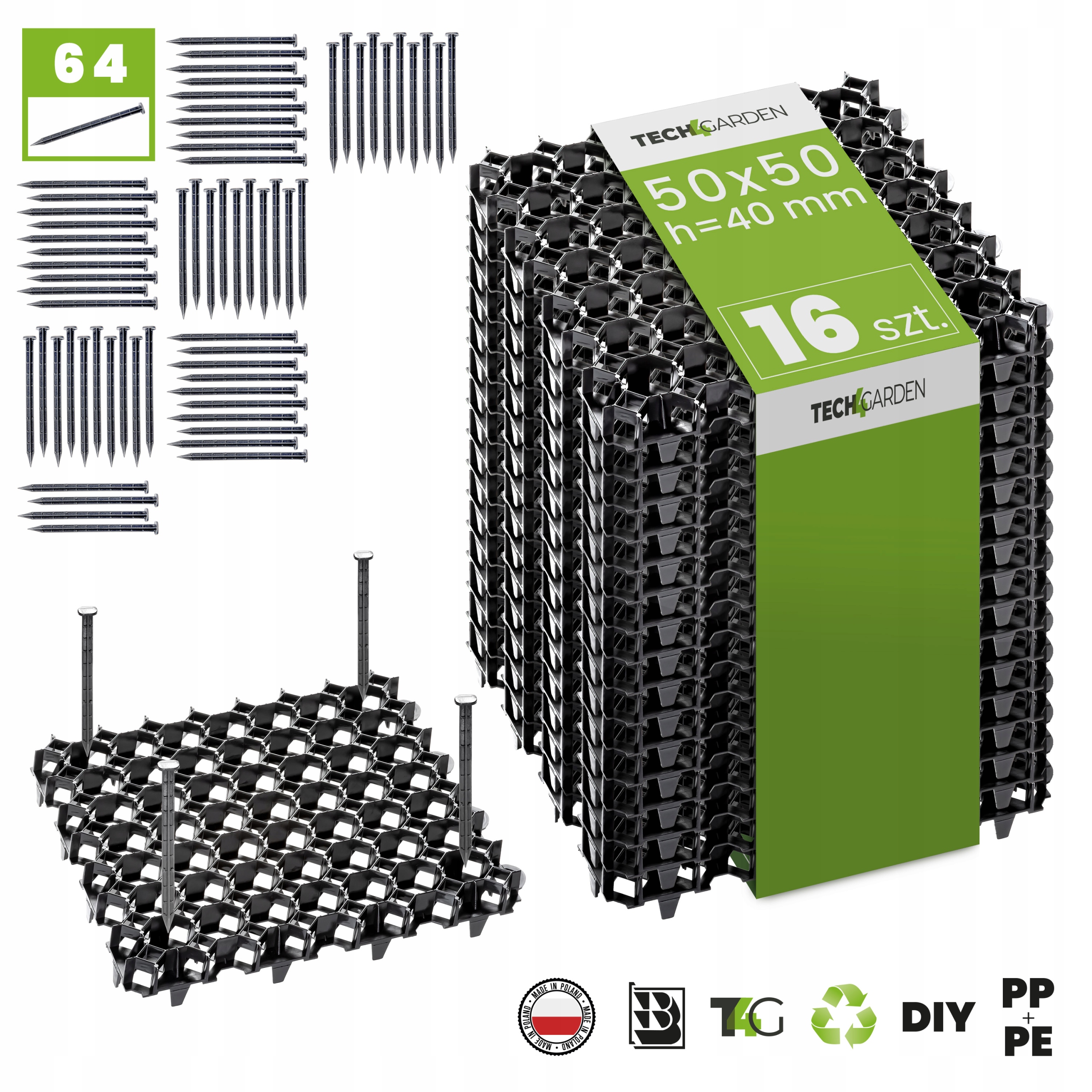 

16x Kratka parkingowa drogowa 50x50x4 64 kotw