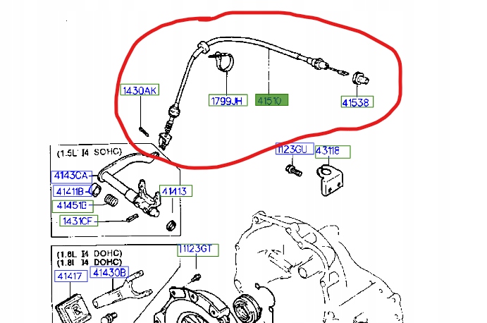 Linka sprzęgła Hyundai Elantra ORYGINAŁ