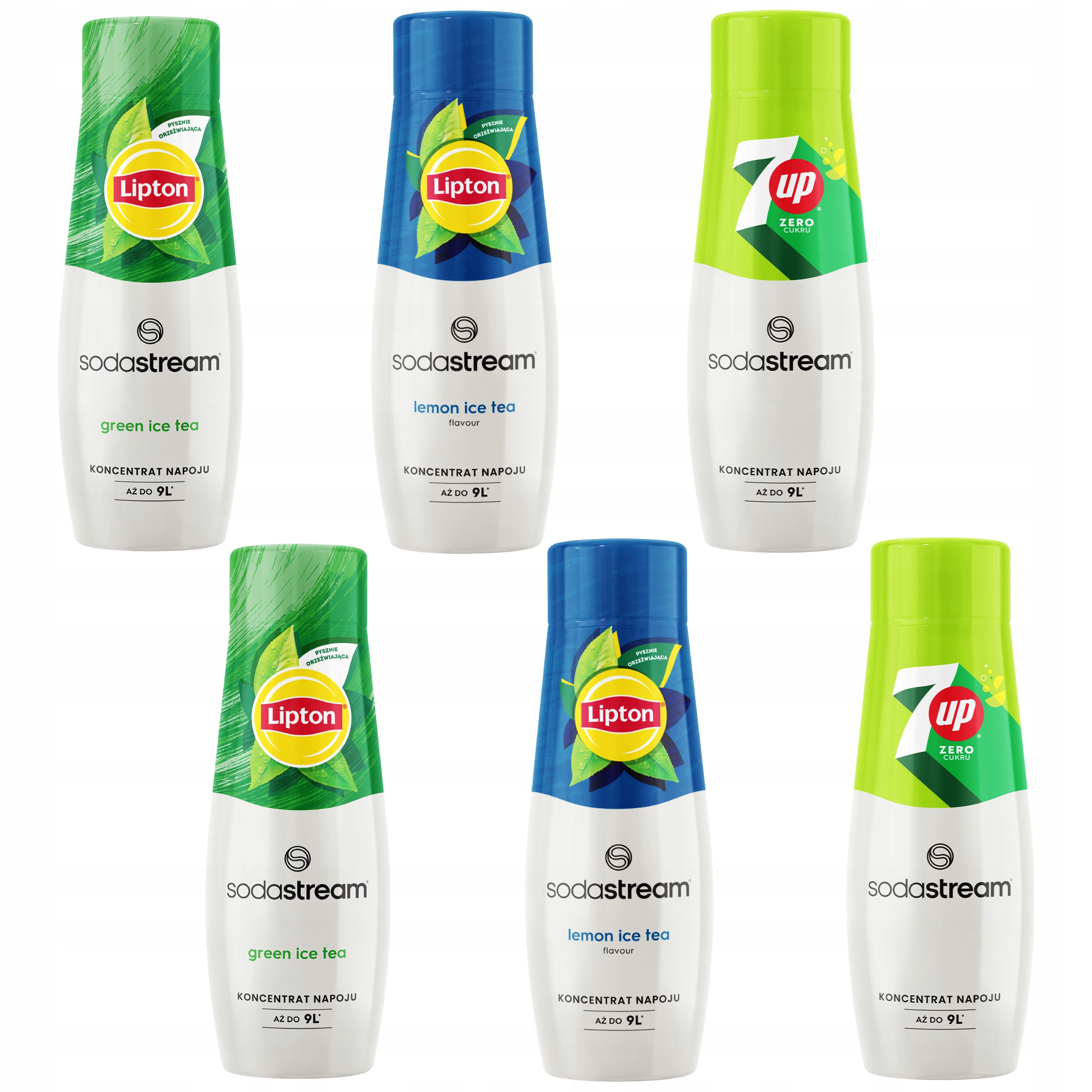 Sodastream trzy różne smaki syropów do saturatora.