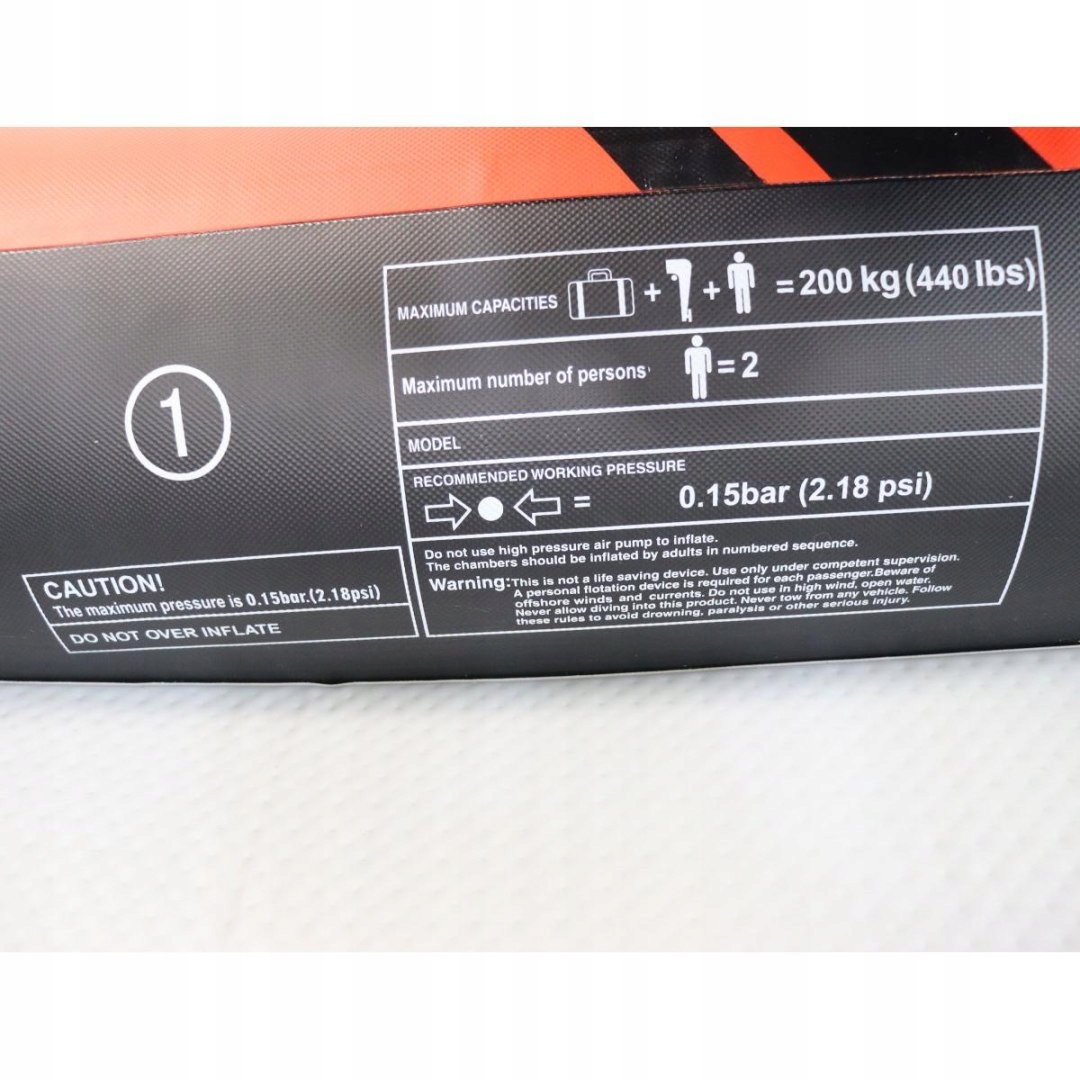 KAJAK 2-OSOBOWY SET 385x96x42CM LAMINOWANY PVC 200KG ENERO Materiał inny