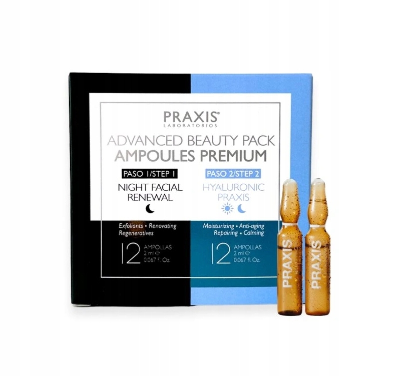 Sérum pro pleť Praxis Duo ampule pro exfoliaci a hydrataci 24 ks