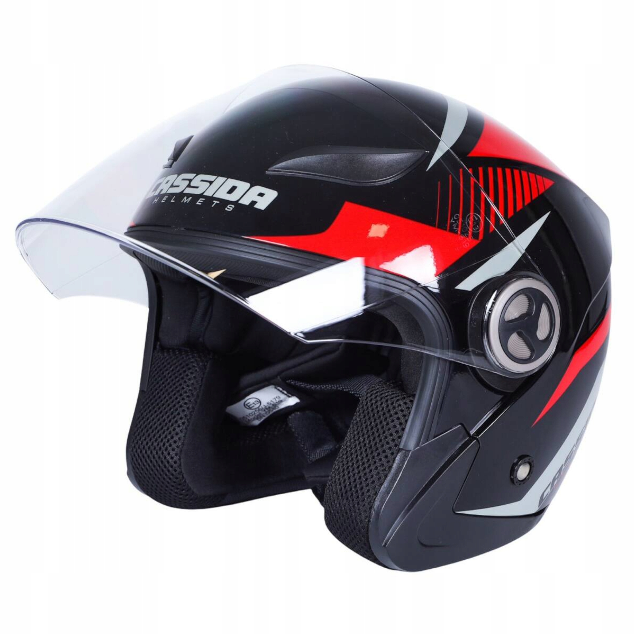 KASKI CLASSIC LED ODBLASK DŁUGA SZYBA CASSIDA S Kolor czarny czerwony szary