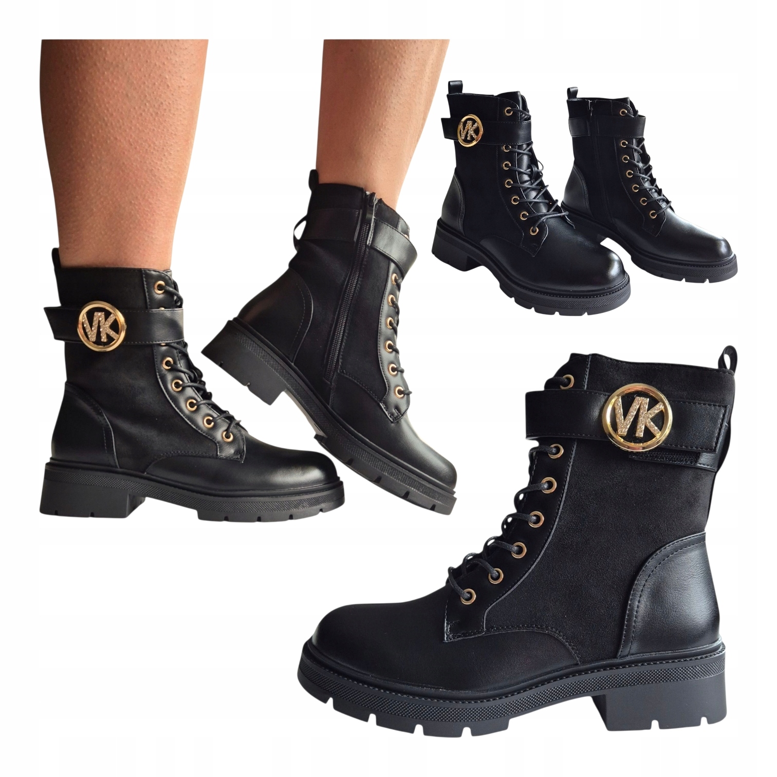 Dámské zateplené kožené trapery na platformě Vysoké černé 36