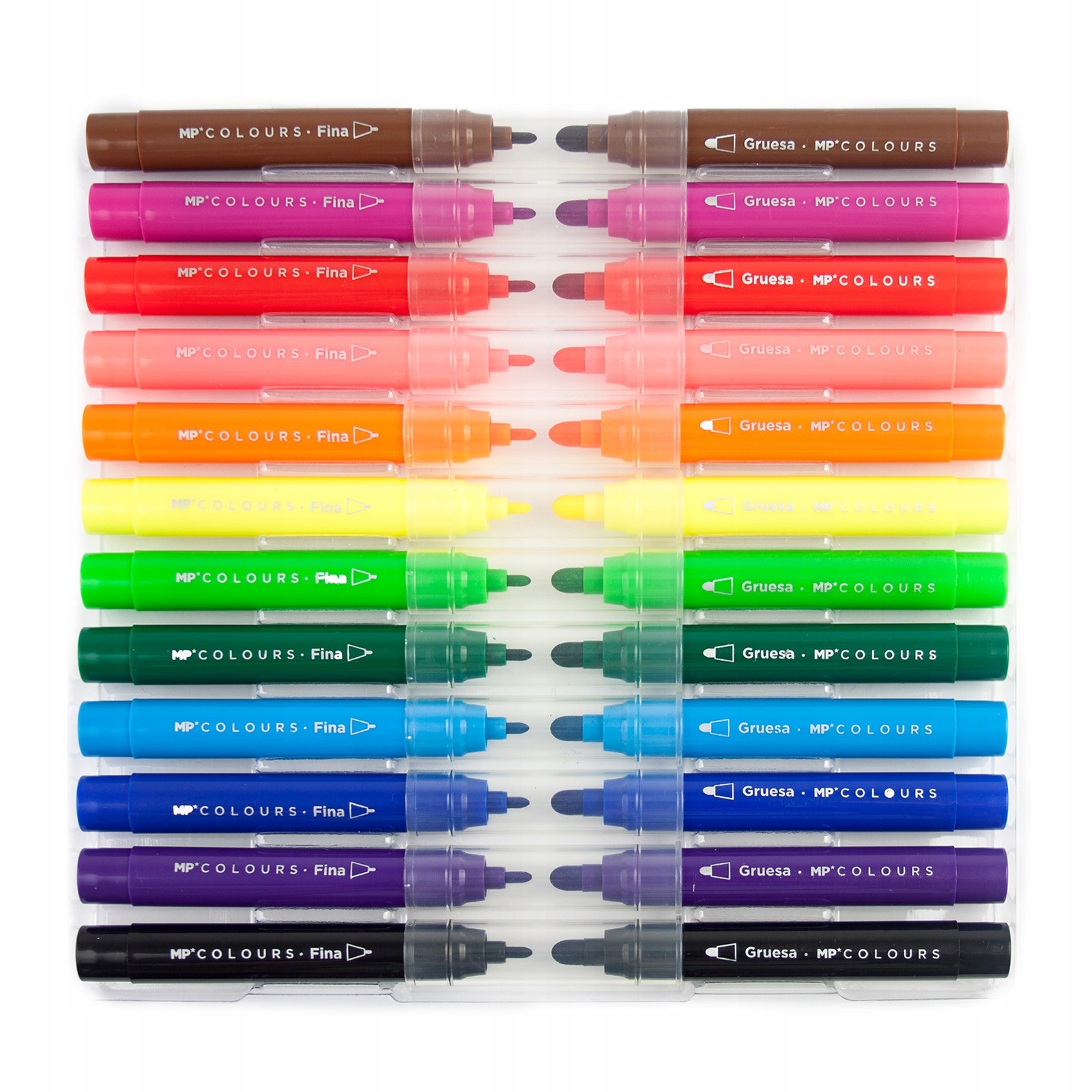 DUO FLAMASTRY PISAKI PODWÓJNE 12 KOLORÓW 2w1