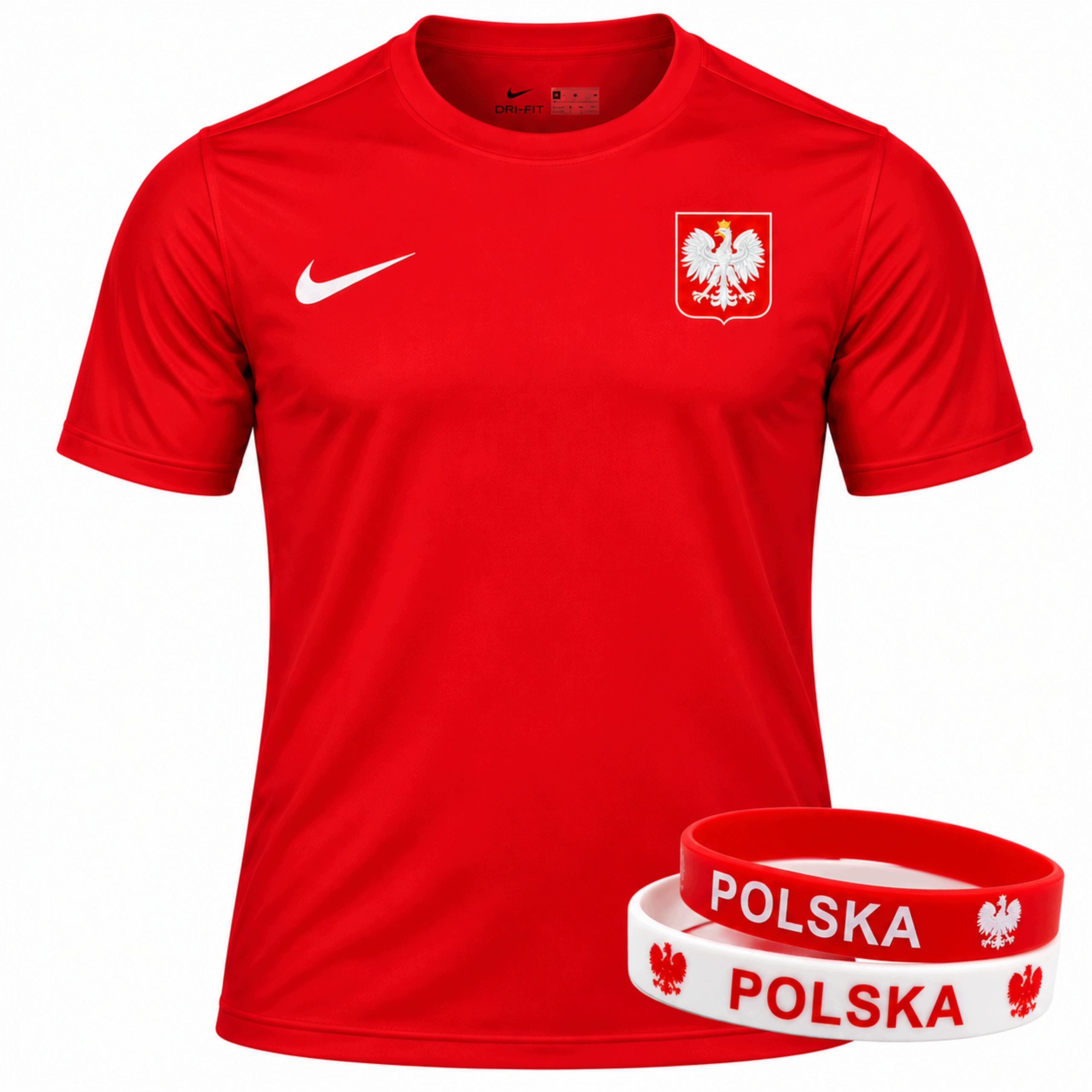 Nike Koszulka Polska Dziecięca Reprezentacja S 128-137 2x Bransoletka
