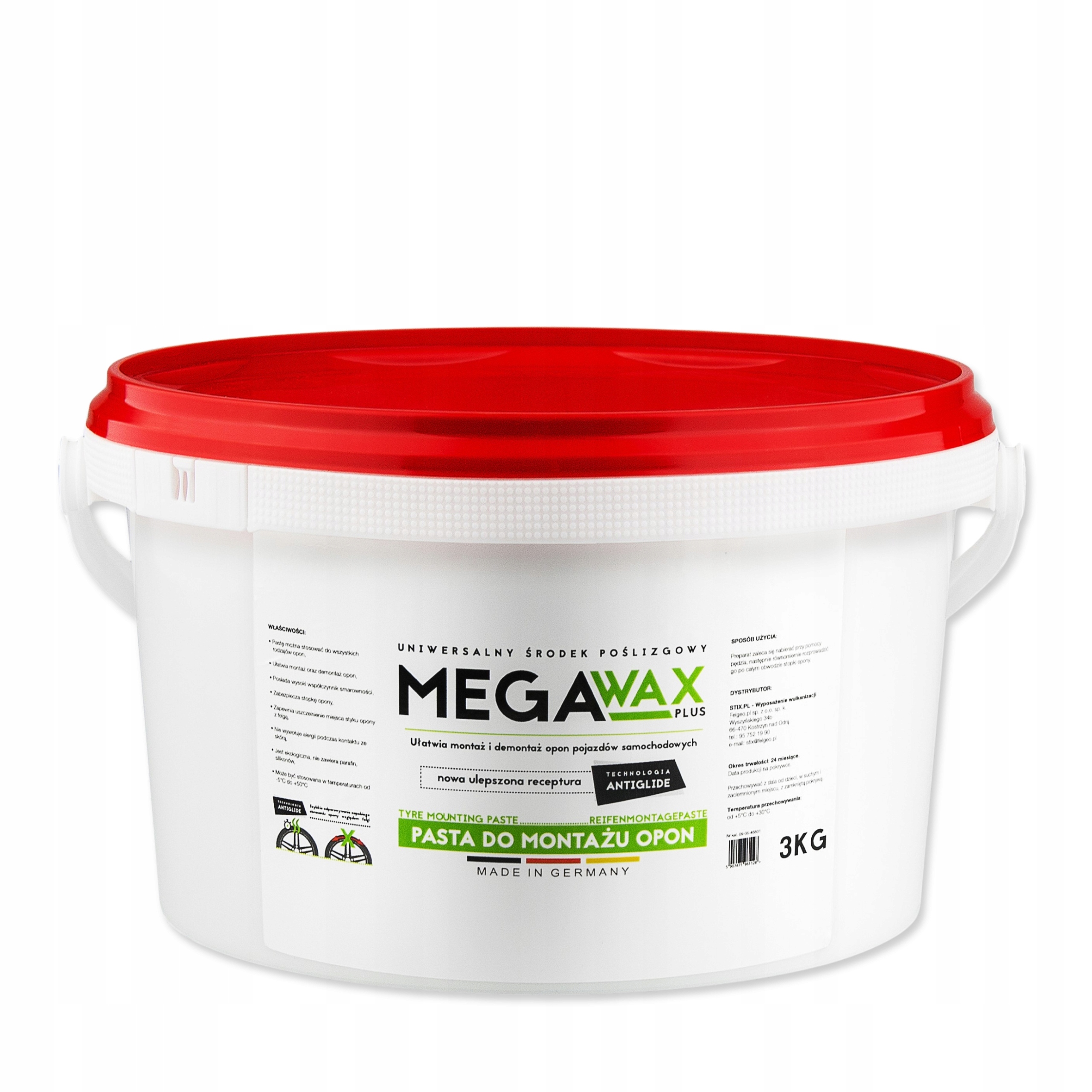 Niemiecka Pasta Montażowa Wax Plus 3KG Do Wymiany Opon Antiglide Stix