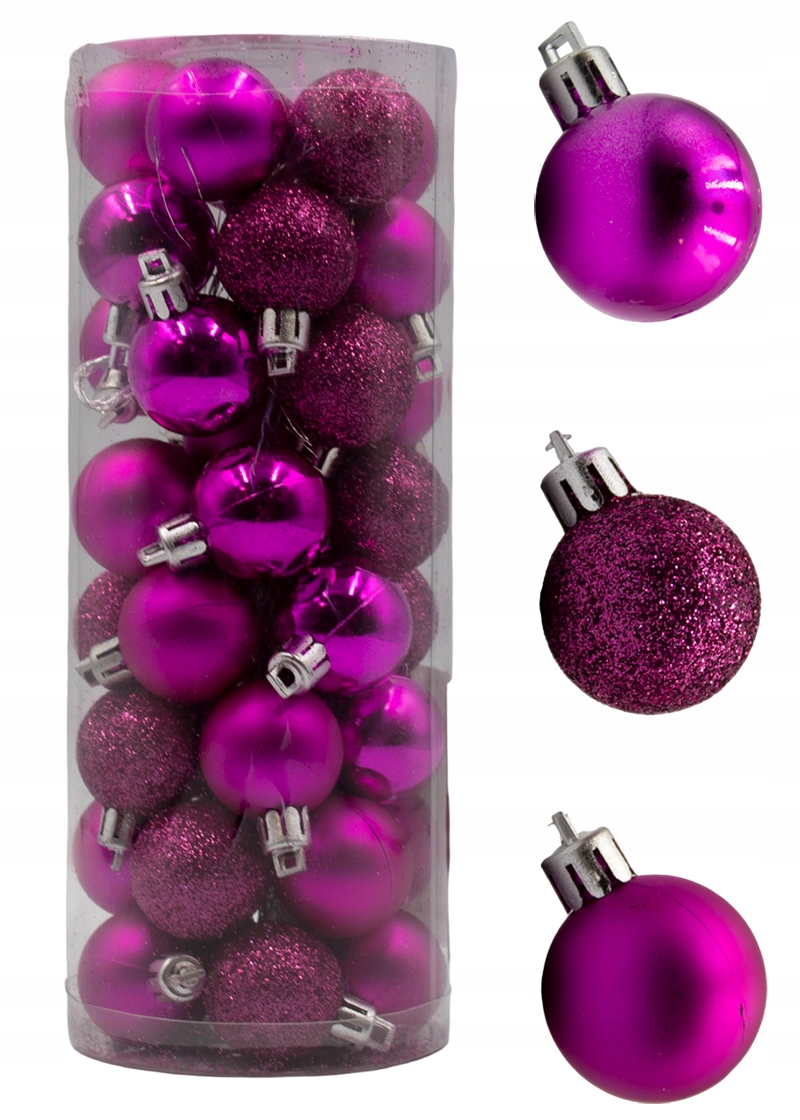 

Bombki Choinkowe Plastikowe Zestaw 3CM X 40SZT