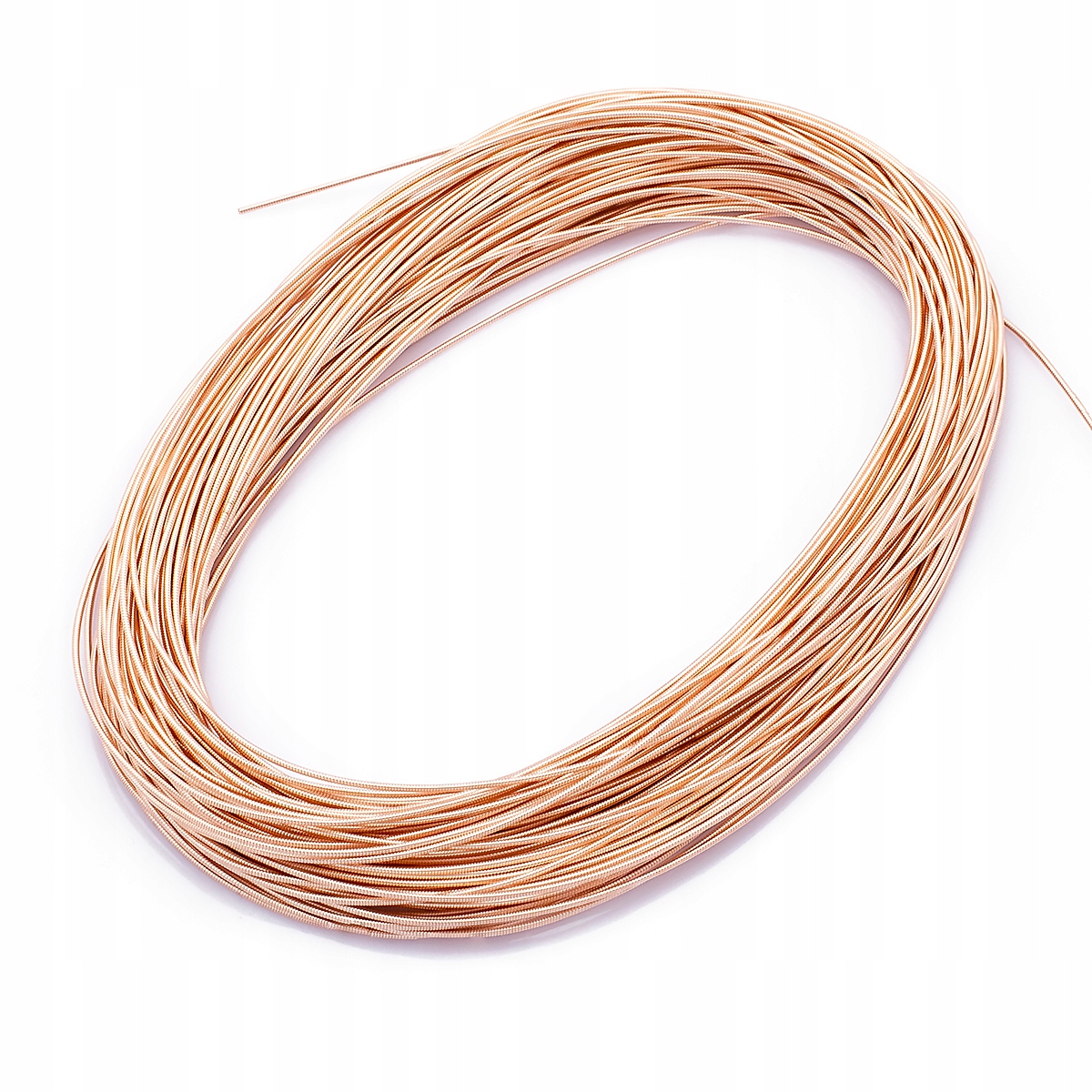 Bajorka na Výšivku Tvrdá, Měď, Růžové Zlato, 1mm, 2500cm/100g