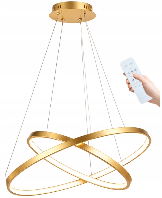 Светодиодный подвесной светильник 2 кольца потолочная люстра 74w