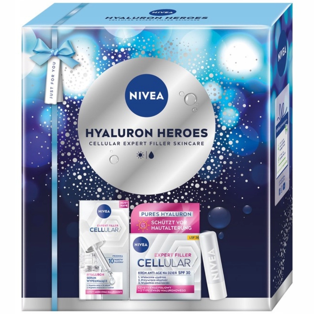 Nivea Hyaluron Heros Sada s kosmetikou pro ženy Sérum Krémová rtěnka