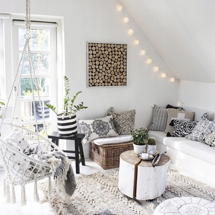 FOTEL WISZĄCY HUŚTAWKA OGRODOWA BOCIANIE GNIAZDO Szerokość siedziska 60 cm