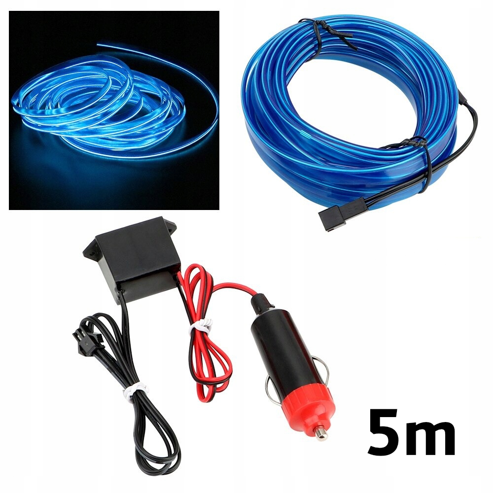 5M ŚWIATŁOWÓD EL WIRE LED TAŚMA PASEK AMBIENT