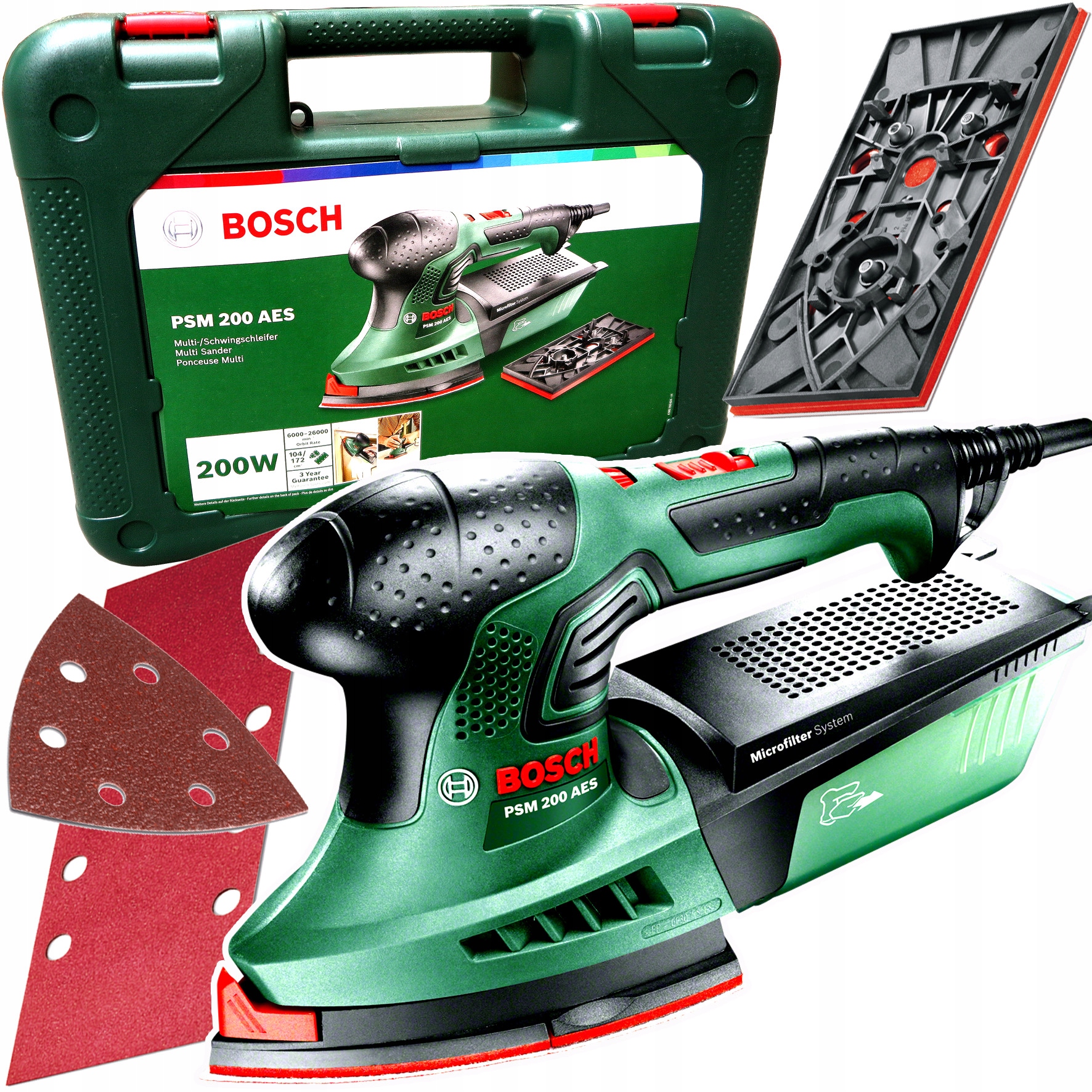 Szlifierka delta prostokątna Multi Bosch Psm 200AES 06033B6000 200W 2W1