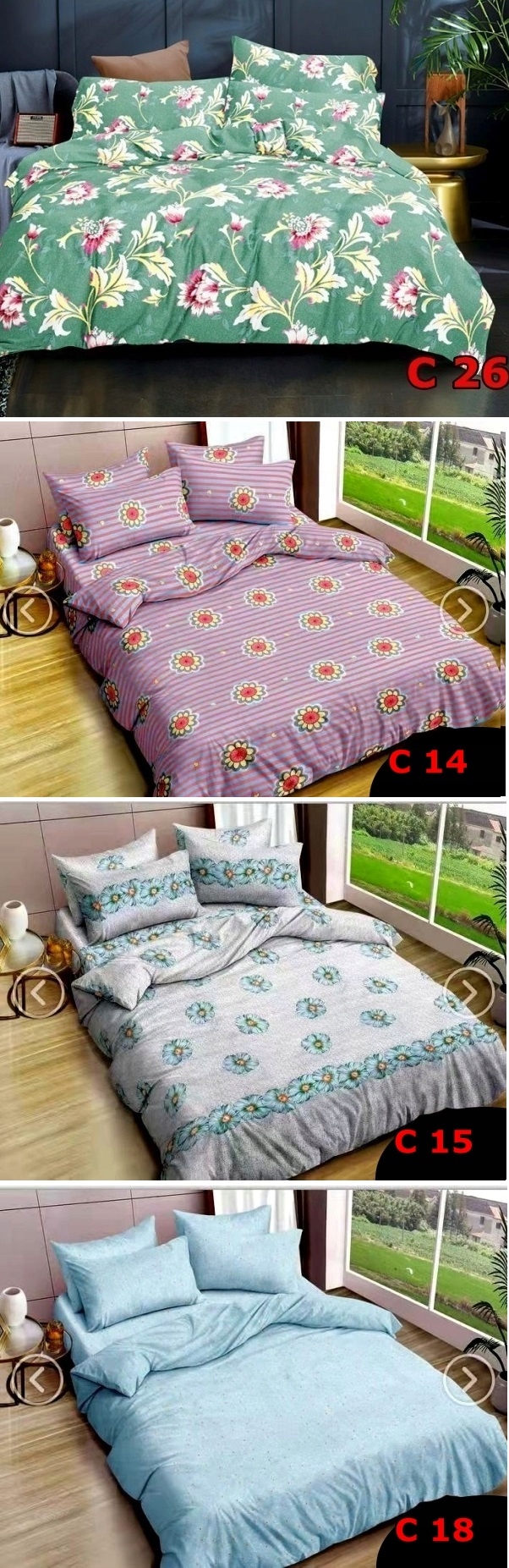 POŚCIEL 200x220 BAWEŁNIANA + 2 POSZEWKI NOWE WZORY Długość poszewki na kołdrę 220 cm