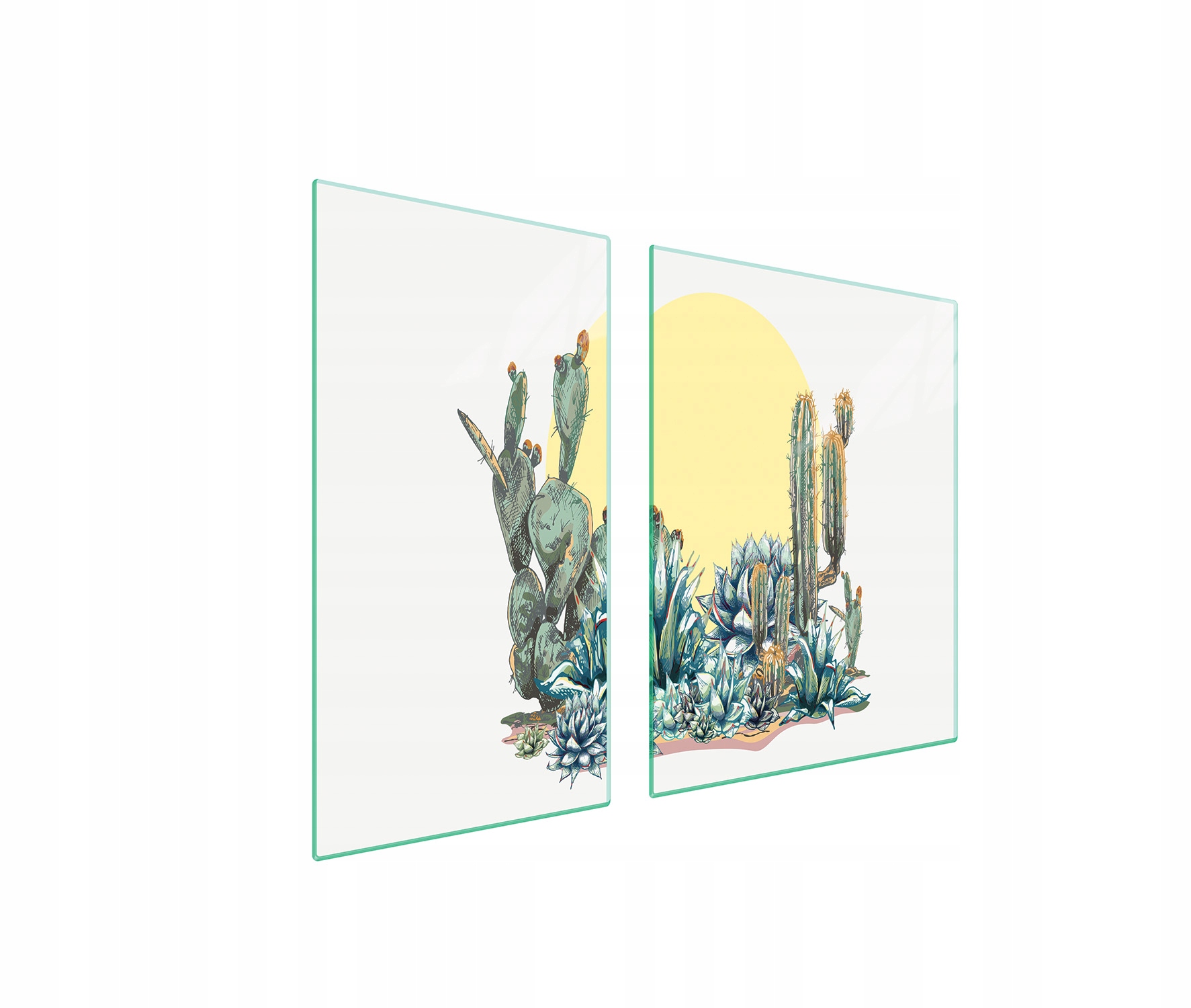 Skleněná Ochranná Deska Na Sporák 90x52 Kaktus Tvrzené Sklo