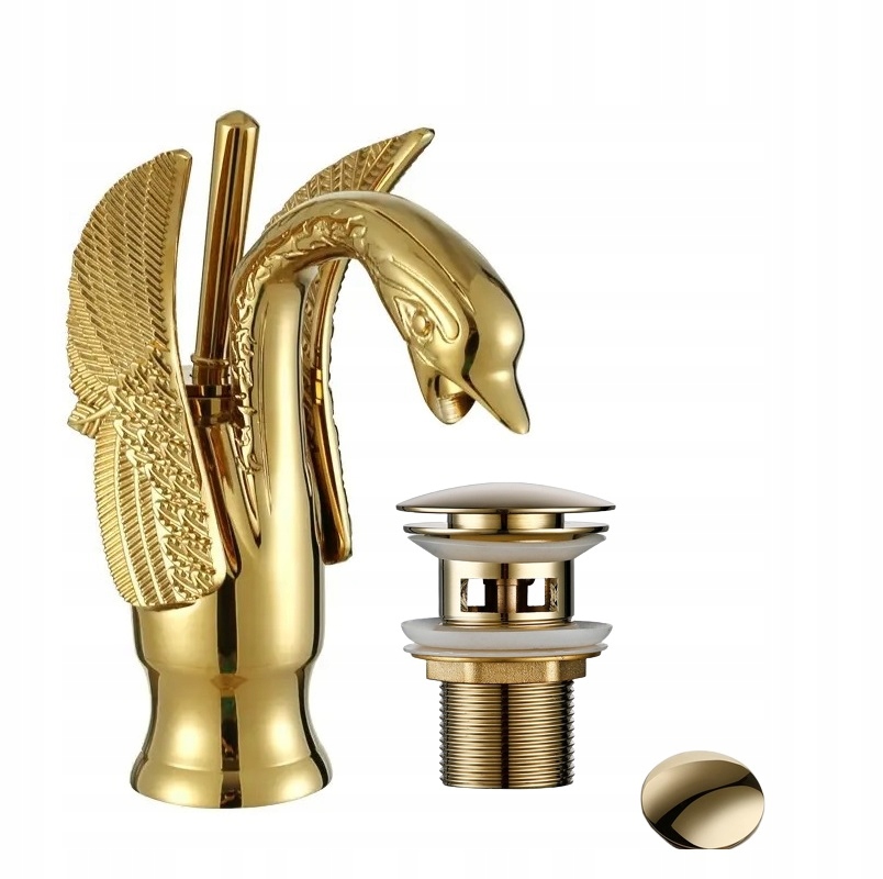 Zlatá umývadlová batéria Old Retro Gold Klik klak