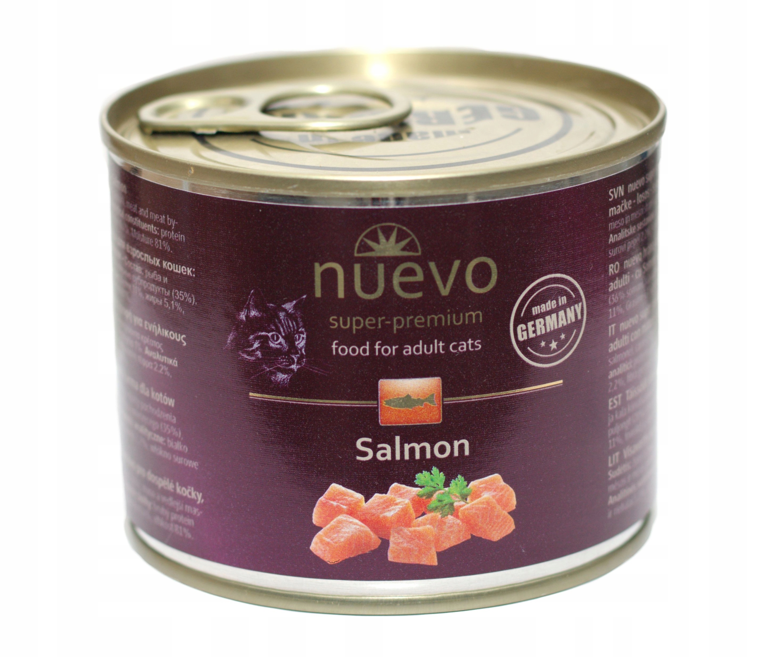 Nuevo Premium konzerva Mokré krmivo pro kočky Losos 24x200 g