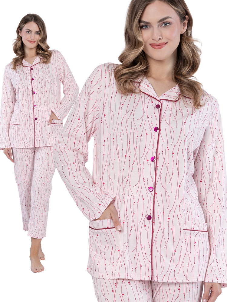 Leveza Ute rozpinana piżama damska klasyczna elegancja XL