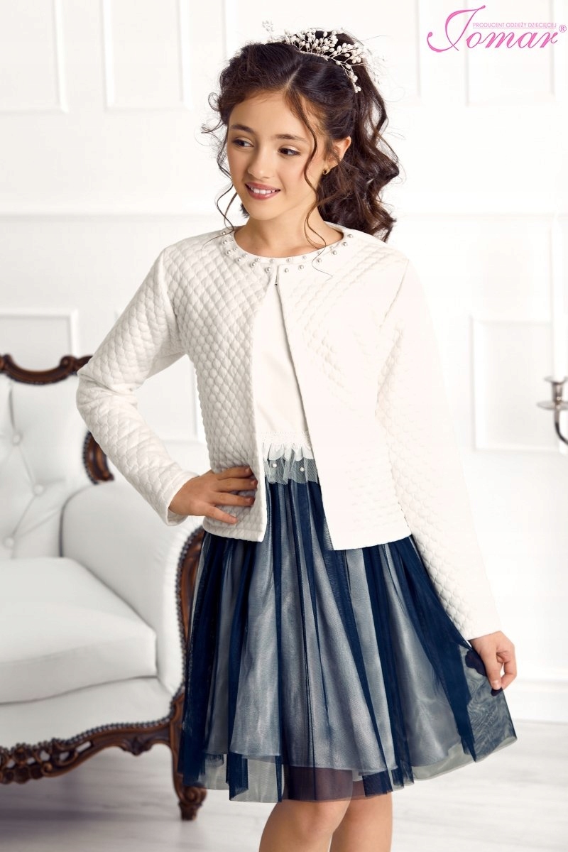 134 Bolerko żakiecik pikowany komunijny PIĘKNY PL.