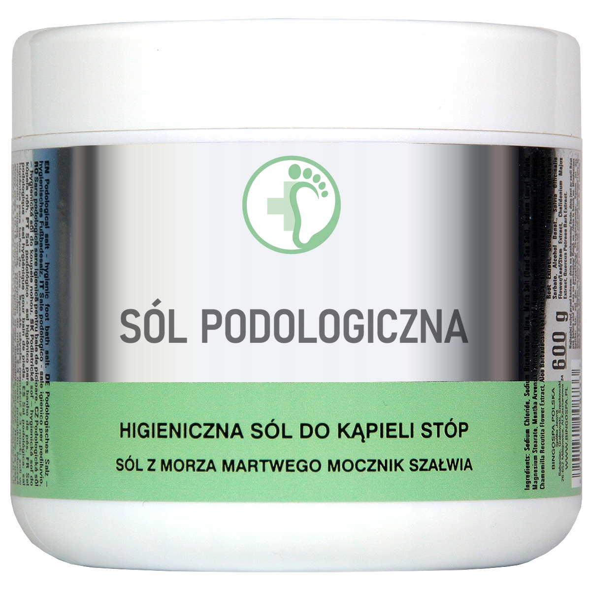 SÓL PODOLOGICZNA HIGIENICZNA SÓL DO KĄPIELI STÓP 600g BINGOSPA