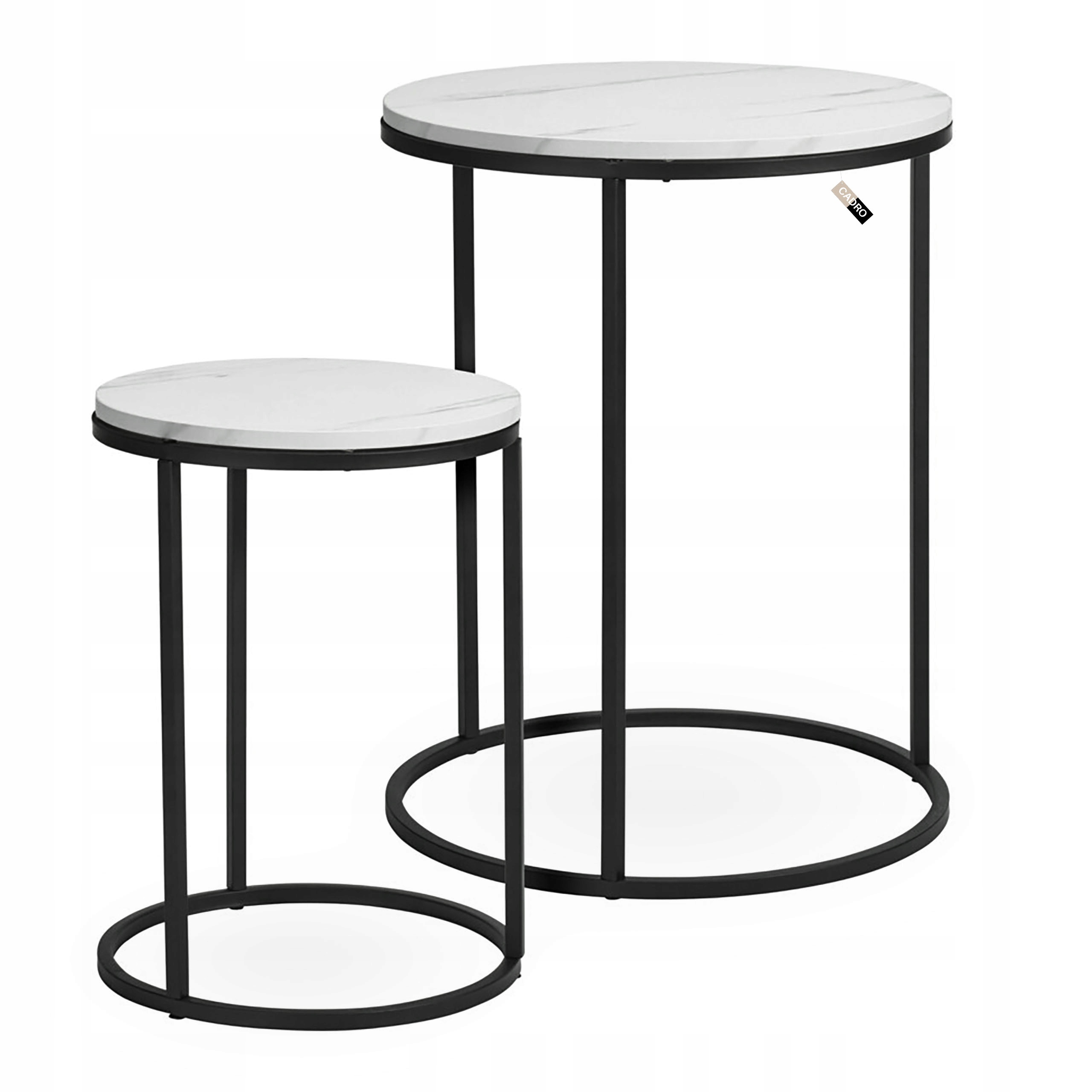 Sada bočních pomocných konferenčních stolků z kovu, kulaté, 2 kusy
