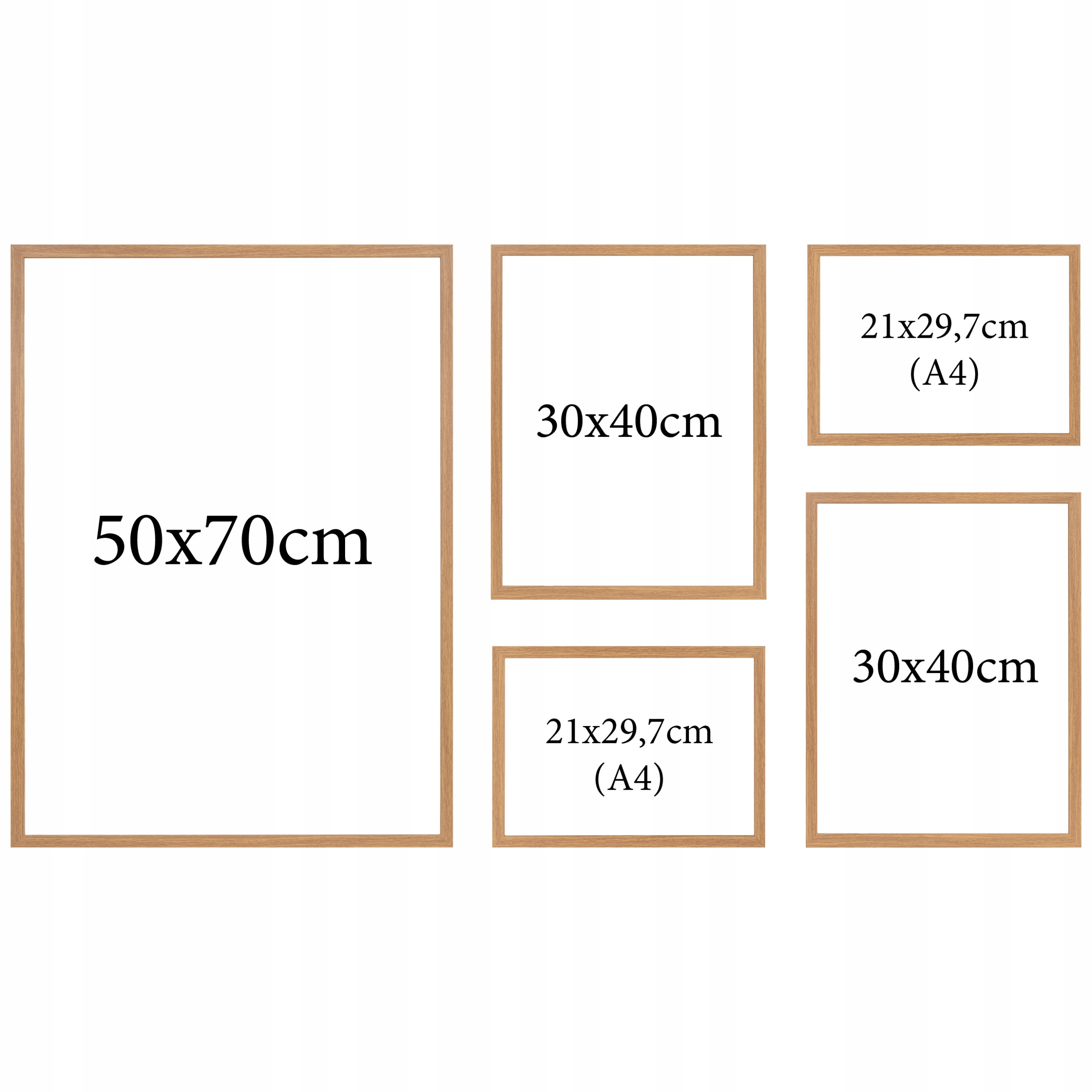Fotorámečky Hnědé sada 5ks multirama 50x70cm 30x40cm A4 21x29,7cm