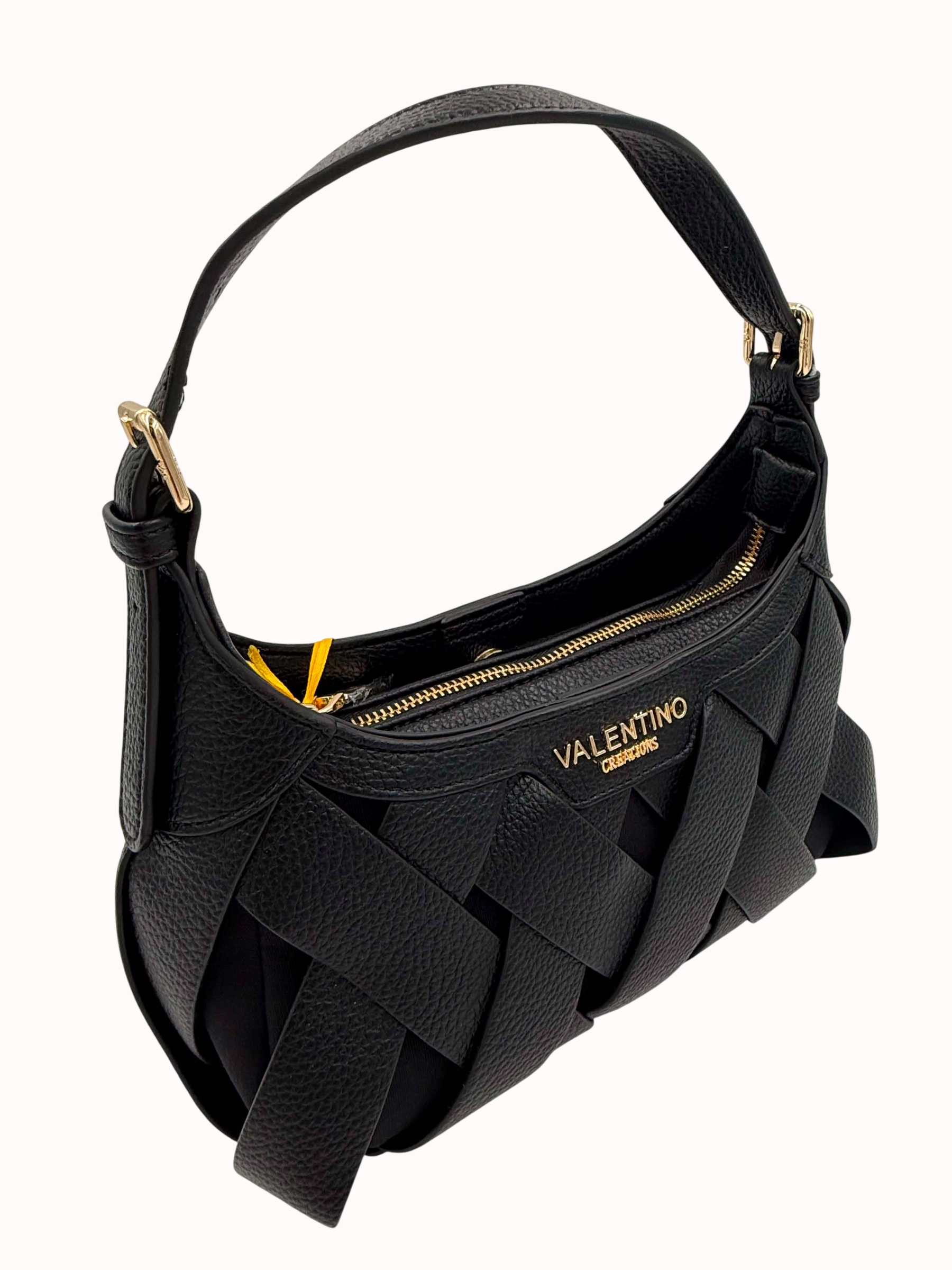 Valentino elegantní dámská kabelka Černá 3-komorová pásek krátké ucho